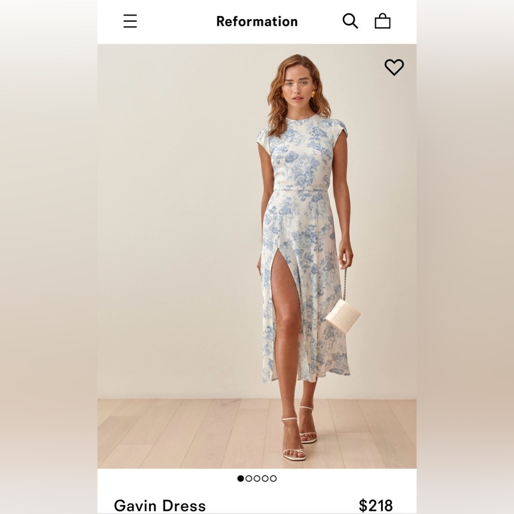 Reformation Gavin Dress in Blue Toile Size 6